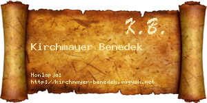 Kirchmayer Benedek névjegykártya